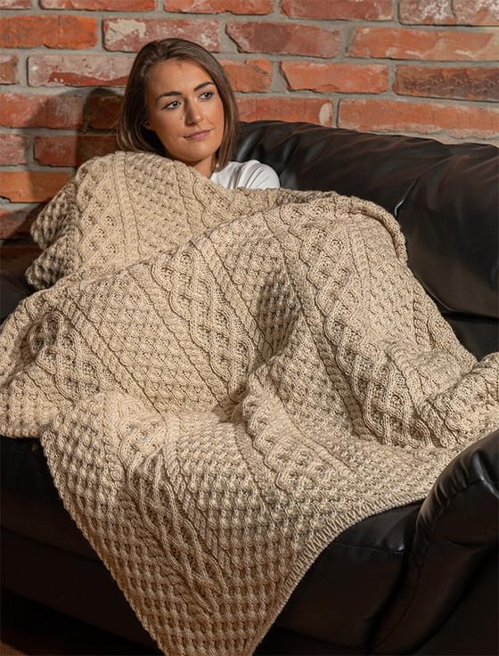 Aran Cashmere Merino Aran Throw