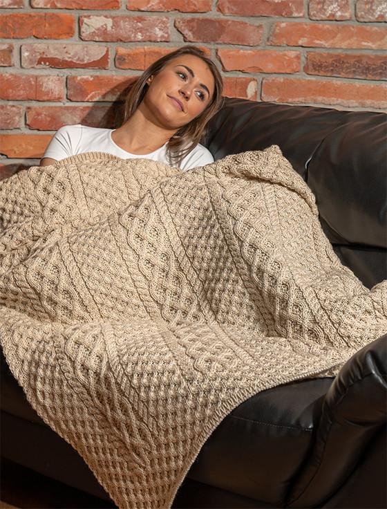 Aran Cashmere Merino Aran Throw