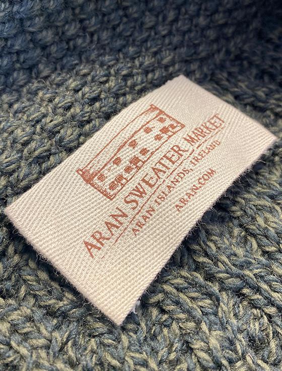 Aran Cashmere Merino Cross Over Neck Aran Coatigan