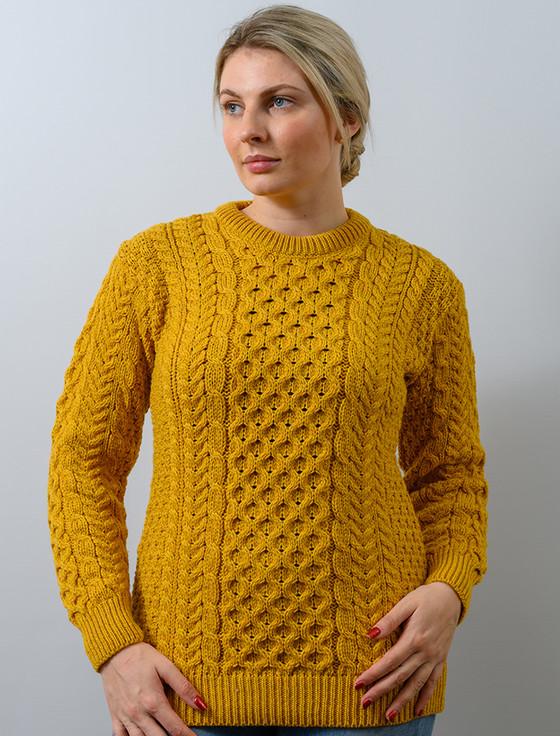 Aran Cashmere Merino Honeycomb Ar‎an Sweater