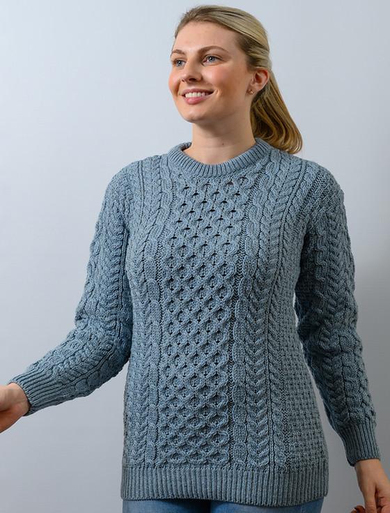 aran cashmere ‎Merino Honeycomb Ar‎an Sweater