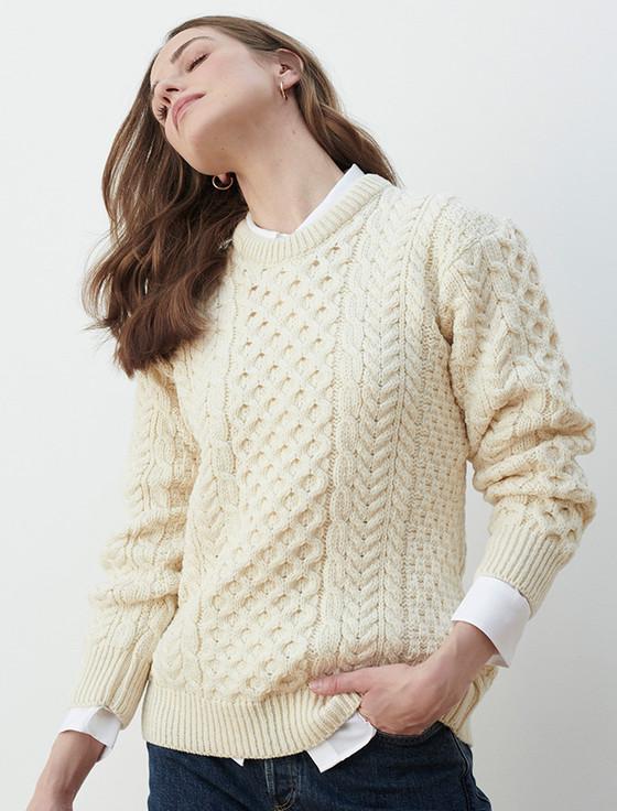 aran cashmere Merino Honeycomb Ar‎an Sweater