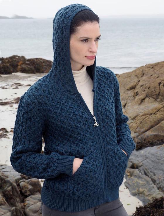 Aran Cashmere Merino Honeycomb Hoodie