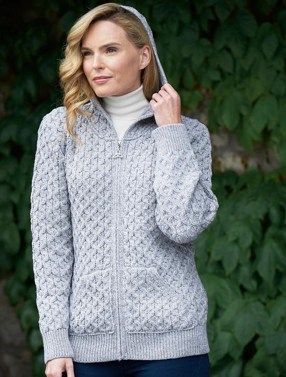 Aran Cashmere Merino Honeycomb Hoodie‎‎