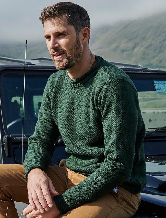 Aran Cashmere Merino Roll Neck Sweater