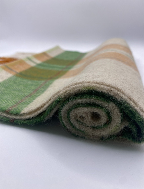 Aran Cashmere Merino Scarf - Beige Orange & Green