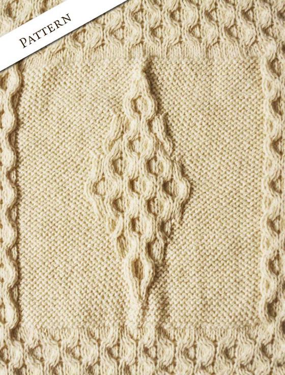 Aran Cashmere Merino Shamrock Baby Throw