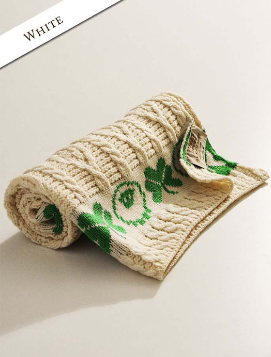 Aran Cashmere Merino Sheep & Shamrock Baby Throw