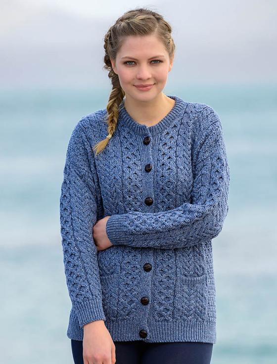 Aran Cashmere Merino Wool Aran Lumber Jacket‎‎