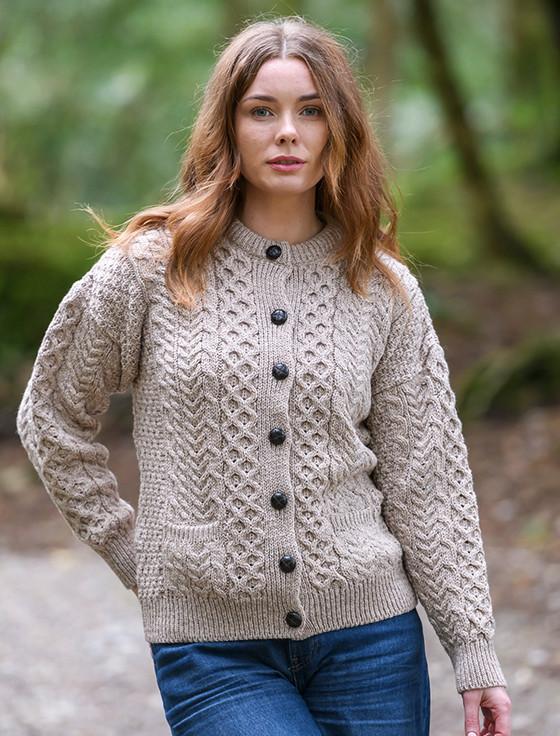 aran cashmere Merino Wool Aran Lumber Jacket‎‎‎