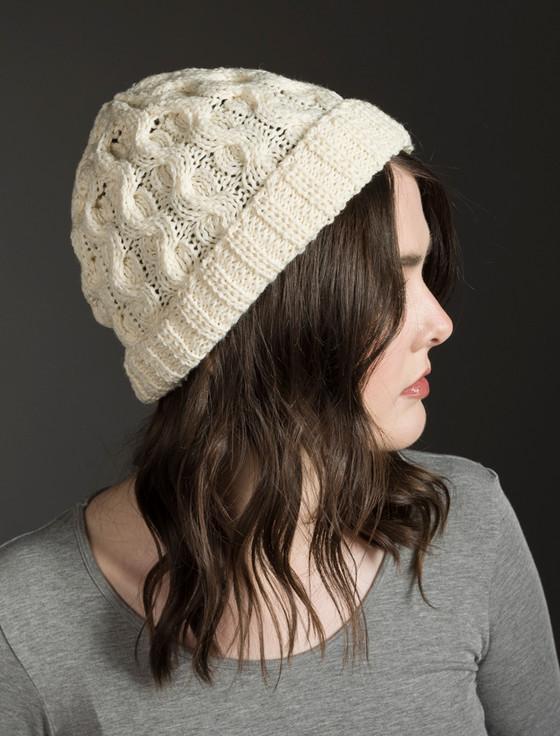 Aran Cashmere Merino Wool Cable Knit Hat