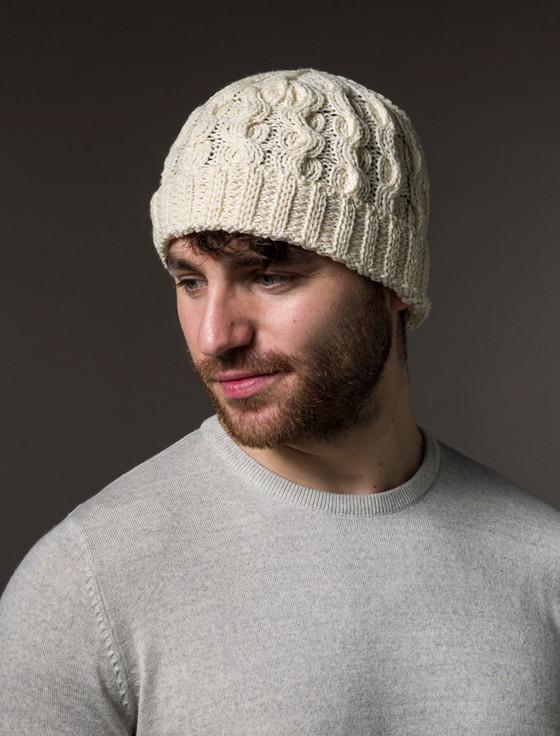 Aran Cashmere Merino Wool Cable Knit Hat