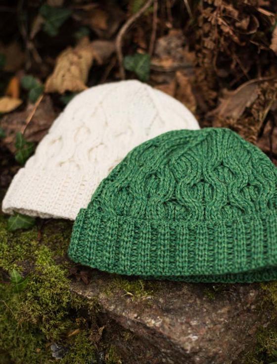 aran cashmere Merino Wool Cable Knit Hat