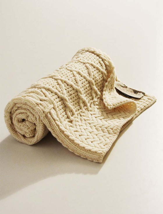 Aran Cashmere Merino Wool Patchwork Baby Blanket