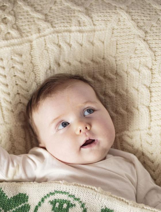 aran cashmere Merino Wool Patchwork Baby Blanket