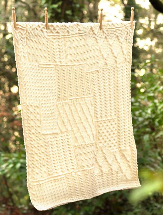 aran cashmere Merino Wool Patchwork Knee Throw