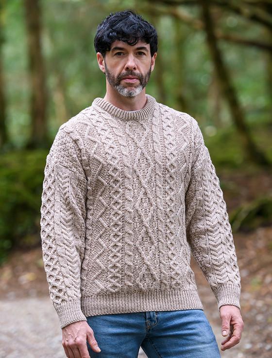 aran cashmere Merino Wool Zig Zag Sweater‎