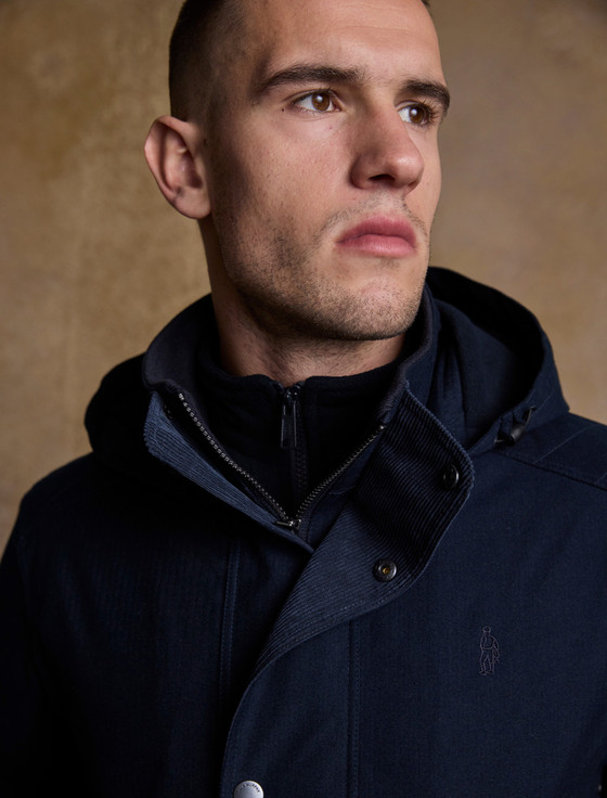 Aran Cashmere Michael Waterproof Jacket - Navy