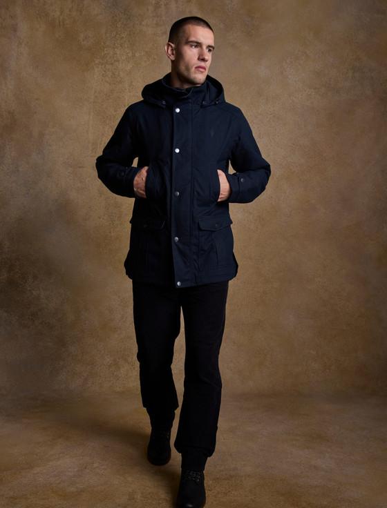 aran cashmere Michael Waterproof Jacket - Navy