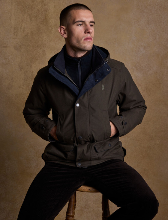Aran Cashmere Michael Waterproof Jacket - Olive
