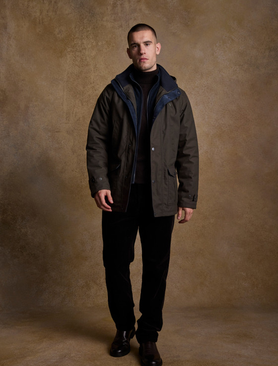 Aran Cashmere Michael Waterproof Jacket - Olive
