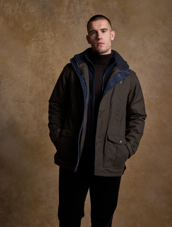 aran cashmere Michael Waterproof Jacket - Olive