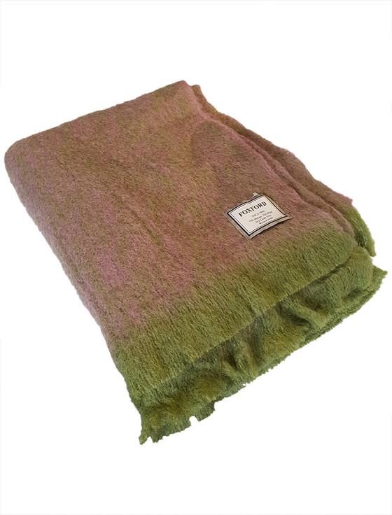 Aran Cashmere Mohair Throw - Green Purple
