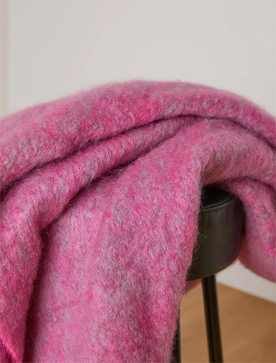 Aran Cashmere Mohair Throw - Sage Petunia