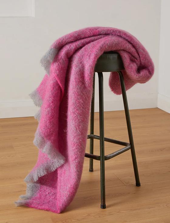 aran cashmere Mohair Throw - Sage Petunia