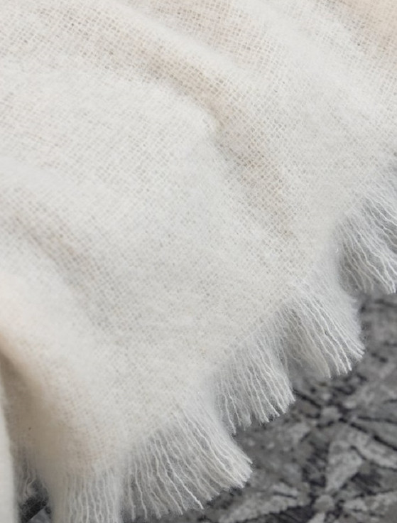 Aran Cashmere Mohair Throw - White