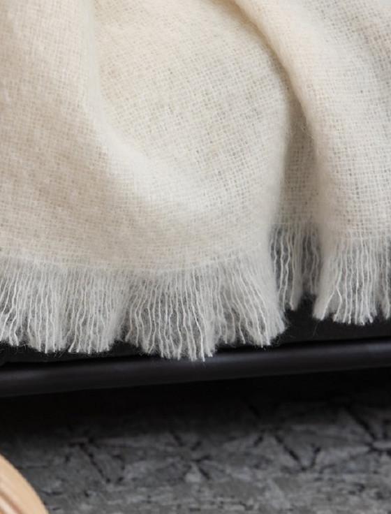 Aran Cashmere Mohair Throw - White