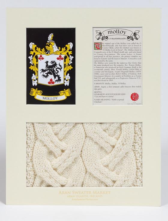 Aran Cashmere Molloy Clan Aran & History Display