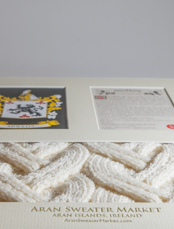Aran Cashmere Molloy Clan Aran & History Display