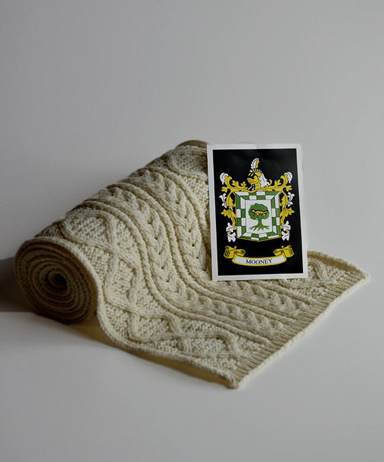 aran cashmere Mooney Clan Scarf