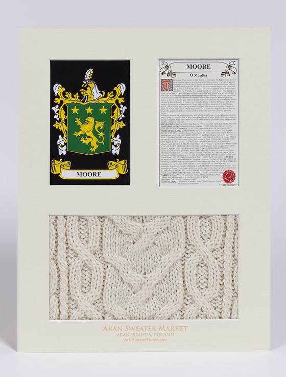 Aran Cashmere Moore Clan Aran & History Display
