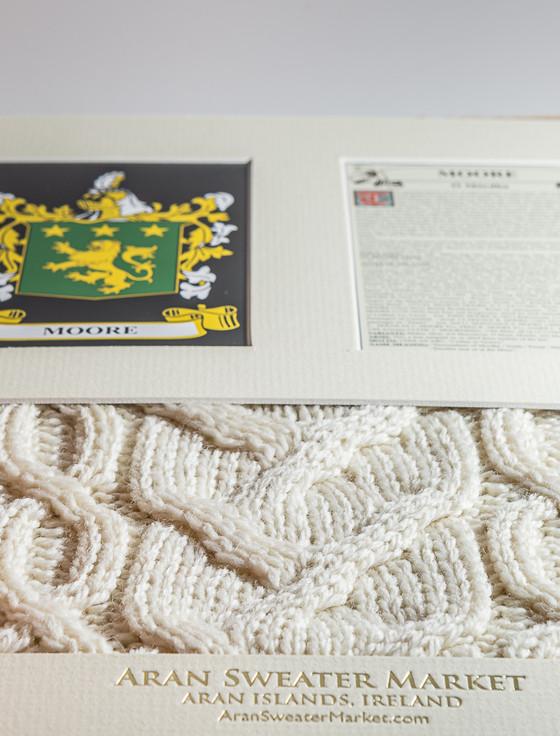 Aran Cashmere Moore Clan Aran & History Display