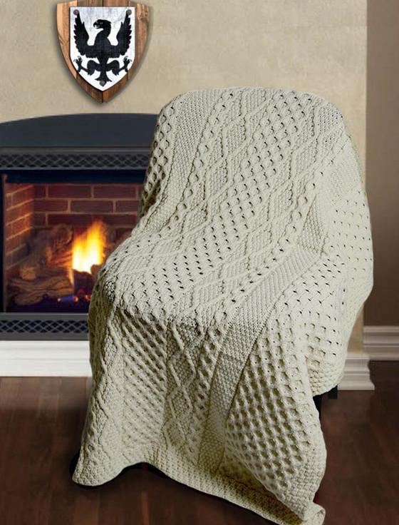 aran cashmere Moriarty Clan Aran Throw