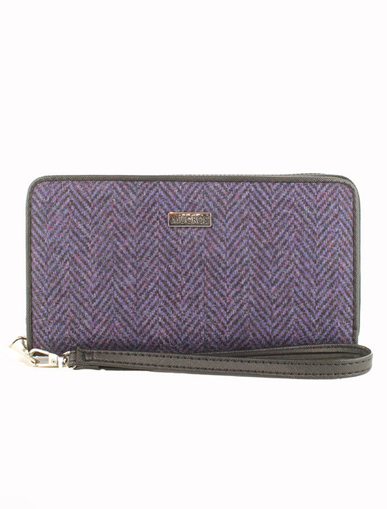 aran cashmere Mucros Tweed Purse - Dark Purple