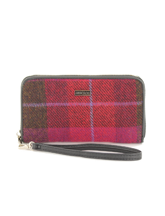 Aran Cashmere Mucros Tweed Purse - Pink Plaid