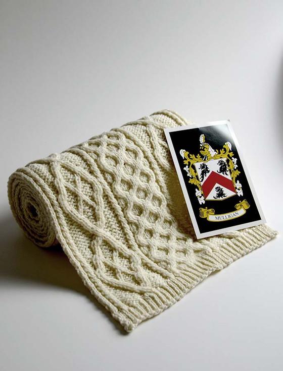 aran cashmere Mulligan Clan Scarf