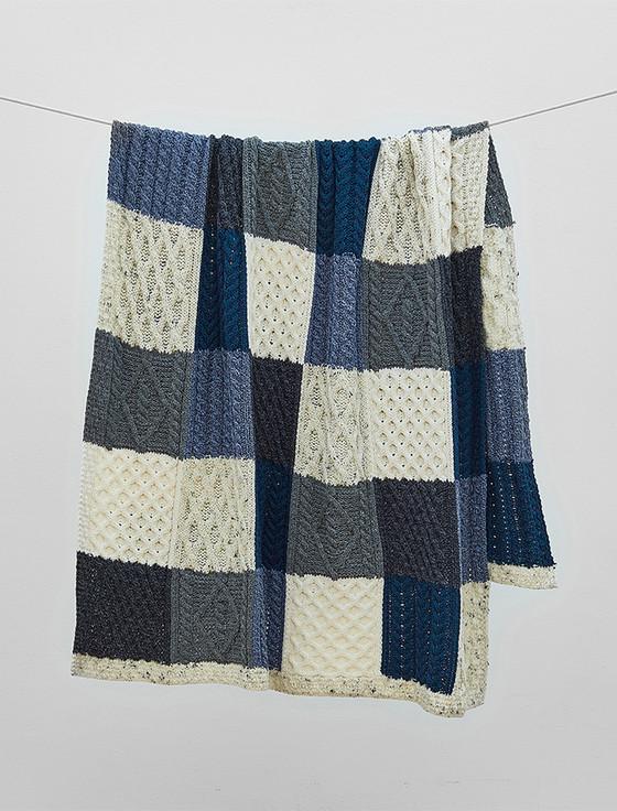 Aran Cashmere Multi-Tone Aran Patchwork Throw