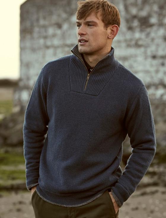 aran cashmere Navigators Half Zip‎