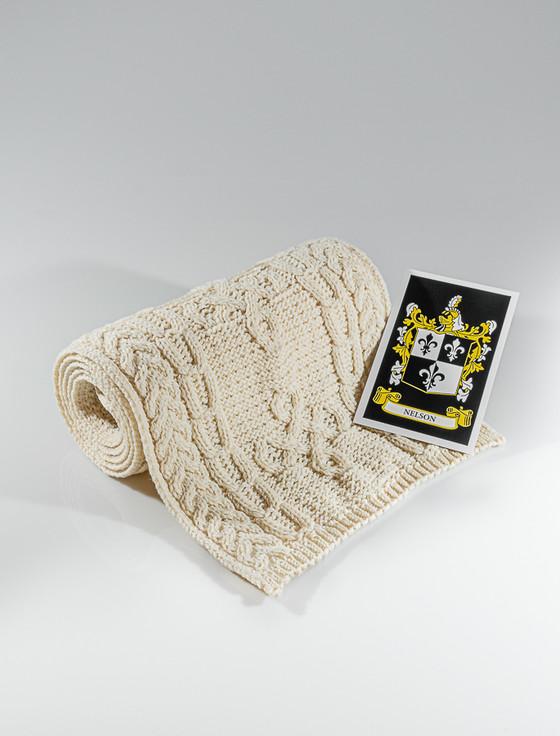 aran cashmere Nelson Clan Scarf