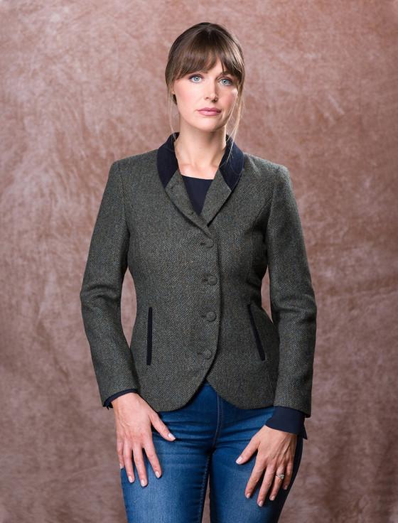 aran cashmere Nicole Tweed Blazer - Green Fields