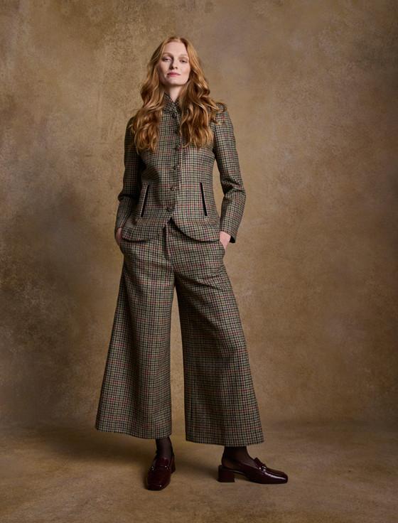 Aran Cashmere Nicole Tweed Blazer ��?? Hacking Check