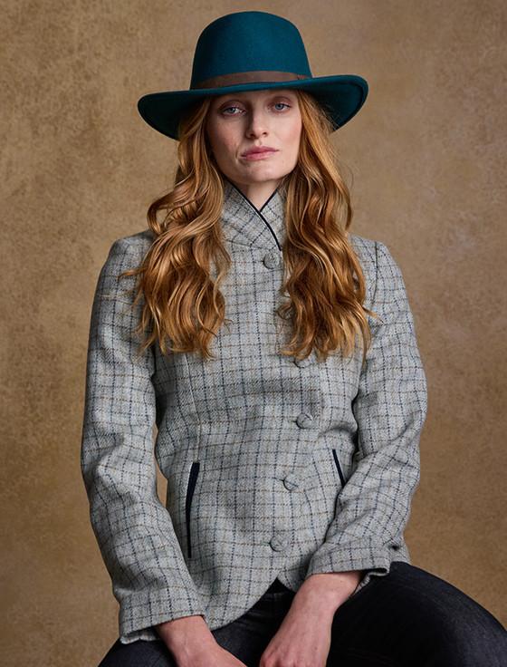 Aran Cashmere Nicole Tweed Blazer – Jade Check