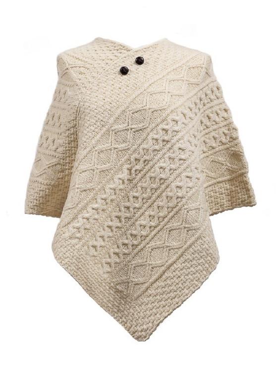 aran cashmere O'Brien Clan Aran Poncho