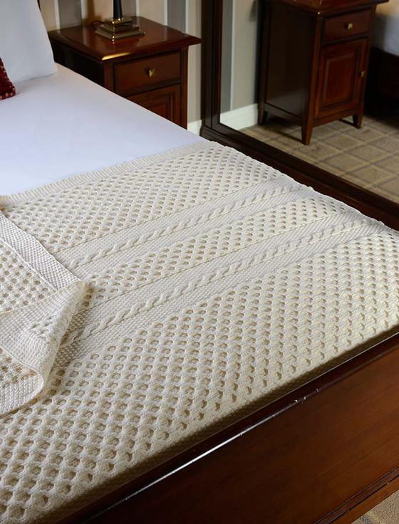 aran cashmere O'Connell Clan Aran Throw