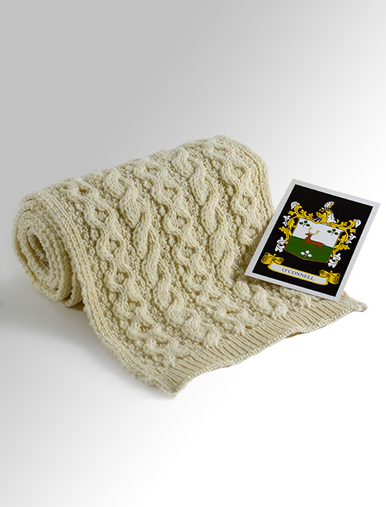 aran cashmere O'Connell Clan Scarf