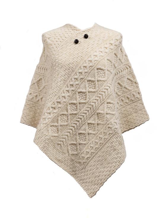 aran cashmere O'Connor Clan Aran Poncho